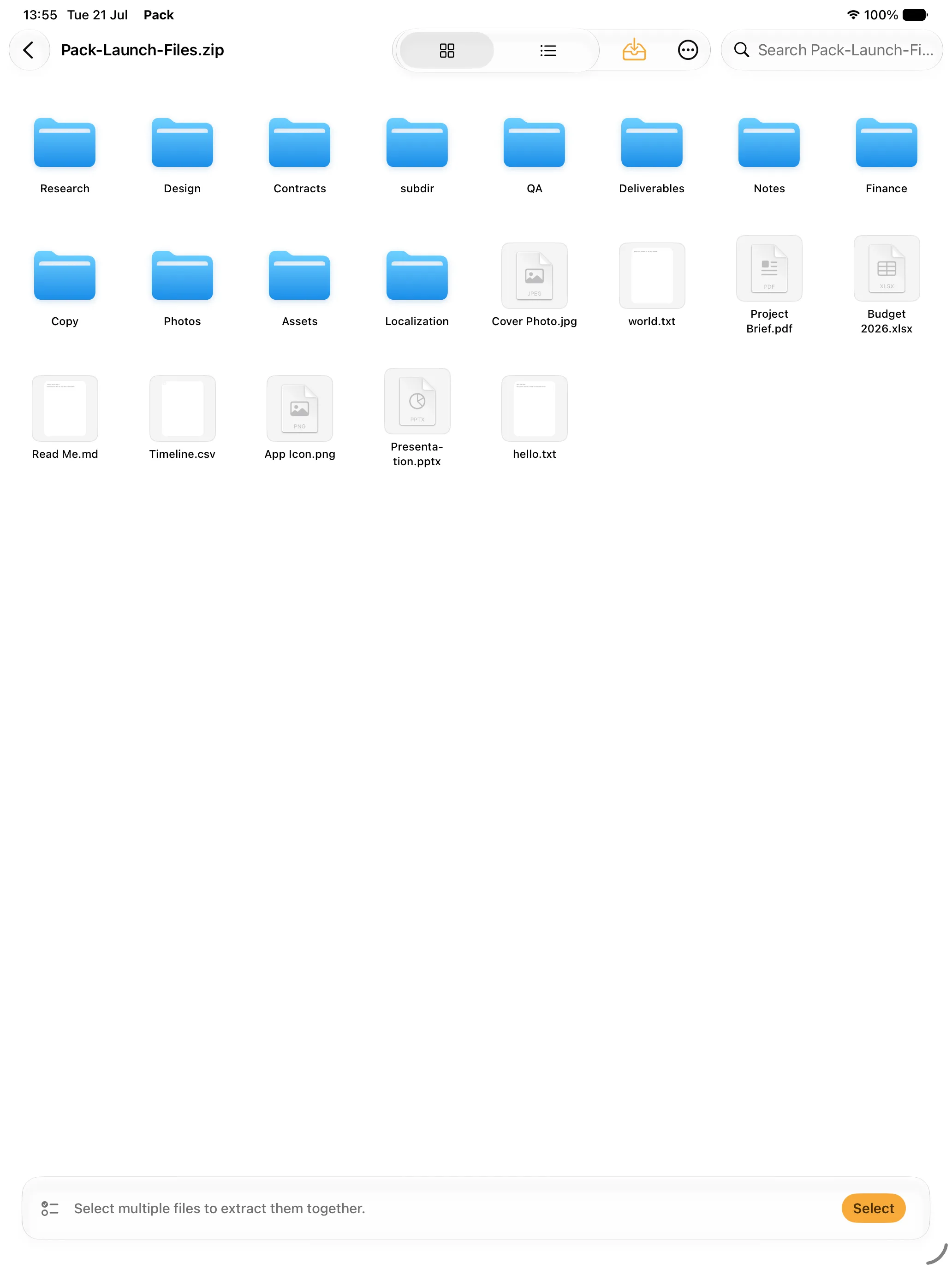Browse and inspect files side by side on iPad