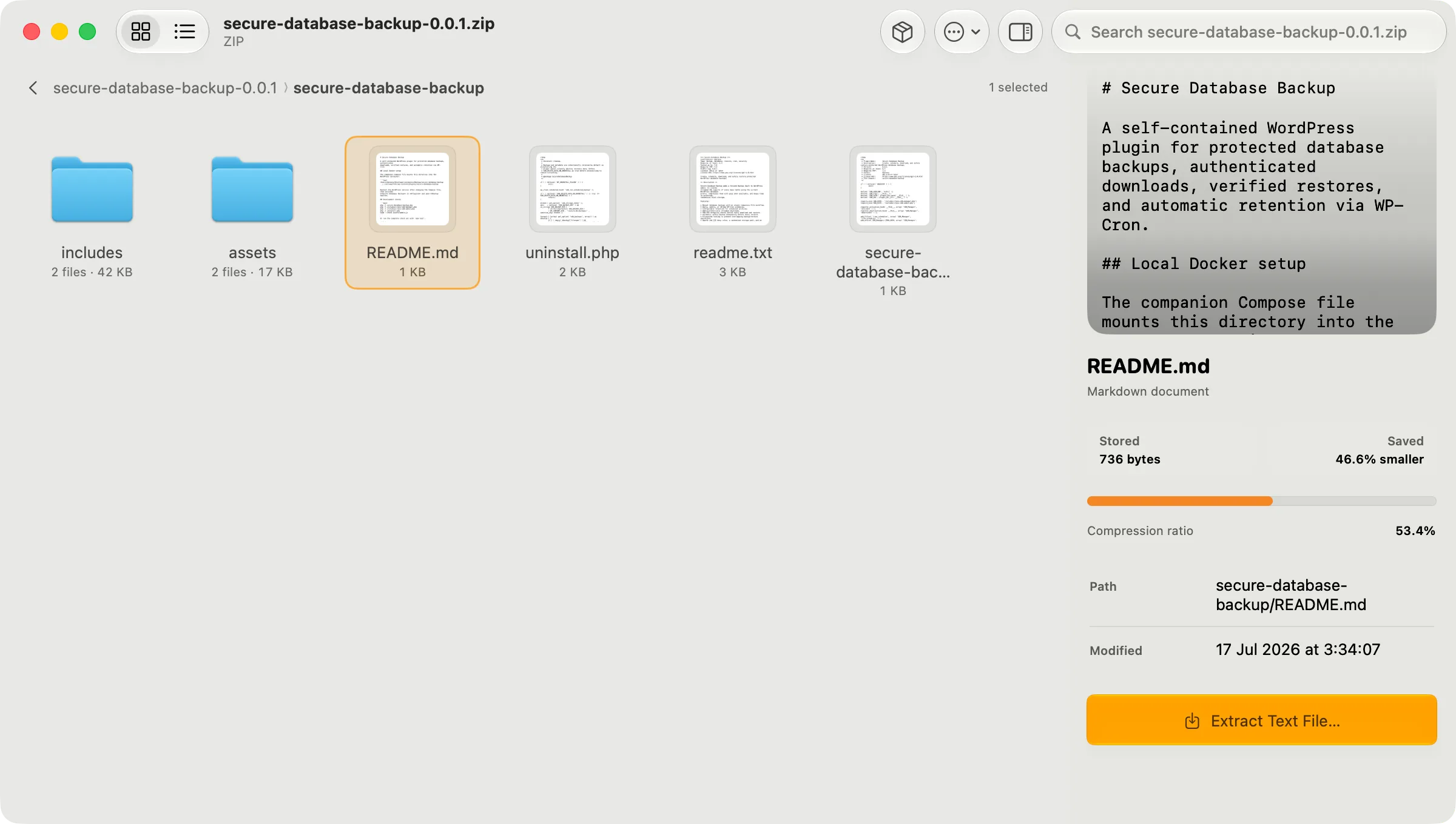 Preview files directly inside an archive on macOS